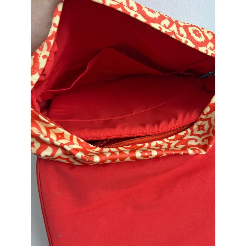 Petunia Pickle Bottom Boxy Backpack Diaper Bag Red Cream Geometric Tile Print